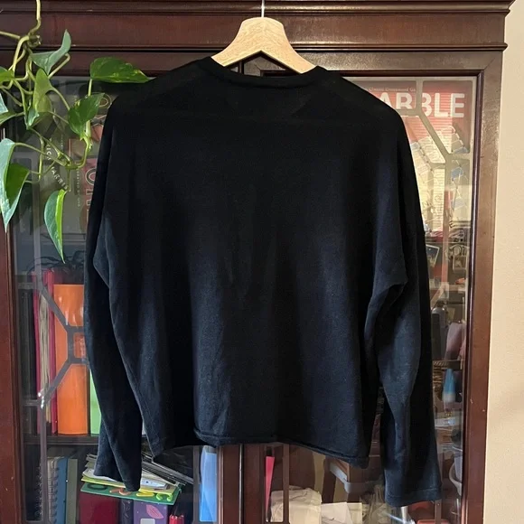 Eileen Fisher Women’s Small Petite Black Linen/Cotton Blend Button-Up Cardigan - Picture 3 of 4